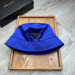 Prada Flat Top Classic Triangle Labeled Iron Fisherman's Hat Sunhat - Image 5