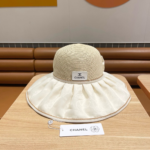 Chanel Bow With Large Brim And Small Face Visor  Sunhat