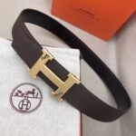 Hermes H Belt Buckle & Reversible Black For Women, Women Belt 380MM - Image 3