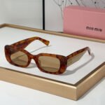 MIU MIU  Mirror leg Logo Cat eye Sunglasses Top quality - Image 4