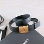 Chanel Belt With Ribbon Buckle Black Women Belt 30MM - Image 4