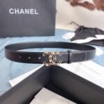 Chanel Belt With Double C Buckle Black Gold Toned Hardware Women Belt 30MM
