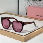 MIU MIU  Mirror leg logo irregular shaped Sunglasses Top quality - Image 4