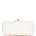 Chanel Classic Flag Bag Pearl Crush Mini Square Flap Bag White   Light Gold Hardware - Image 7