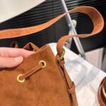 Prada Suede Bucket Bag - Image 9