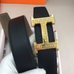 Hermes H Belt Buckle & Reversible Black For Women, Women Belt 380MM - Image 4