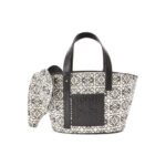 Loewe Basket Anagram Jacquard Fabric Patchwork Cowhide