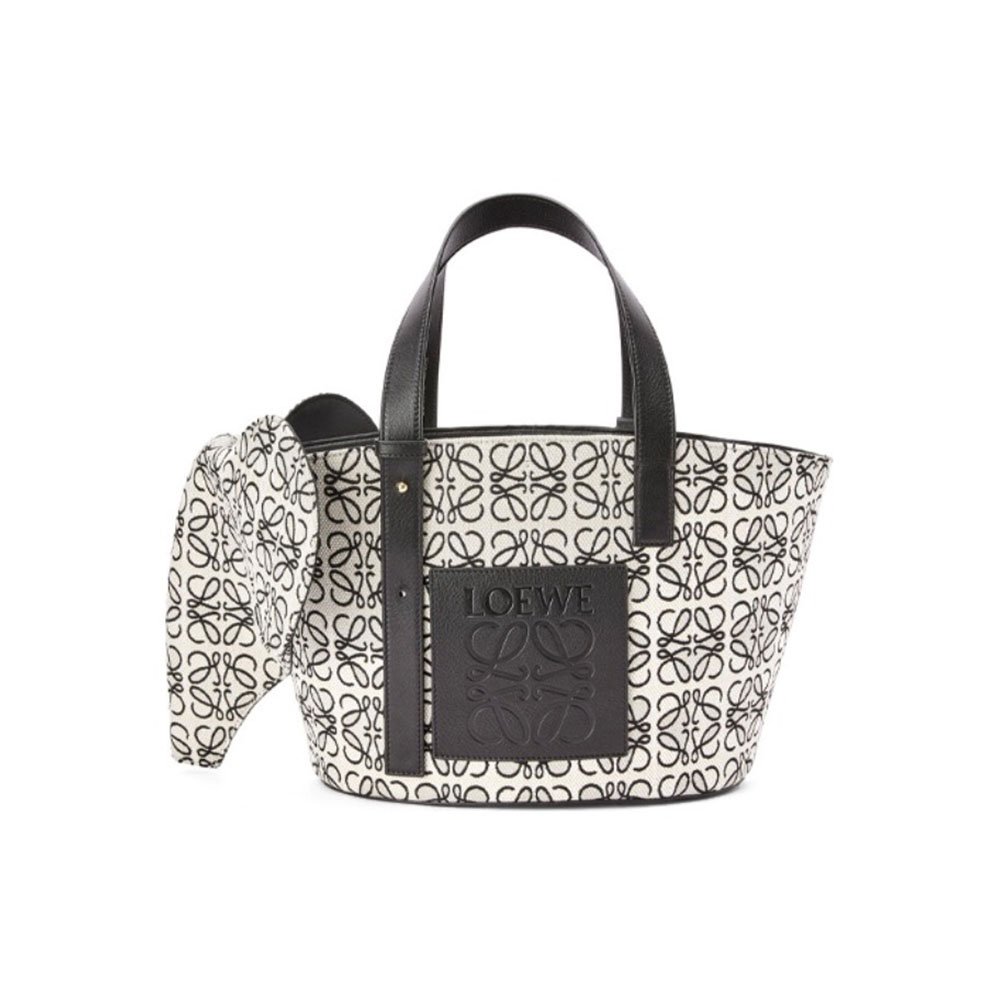 Loewe Basket Anagram Jacquard Fabric Patchwork Cowhide