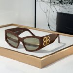 Balenciaga  Mirror leg Logoo Aviator Sunglasses Top quality - Image 3