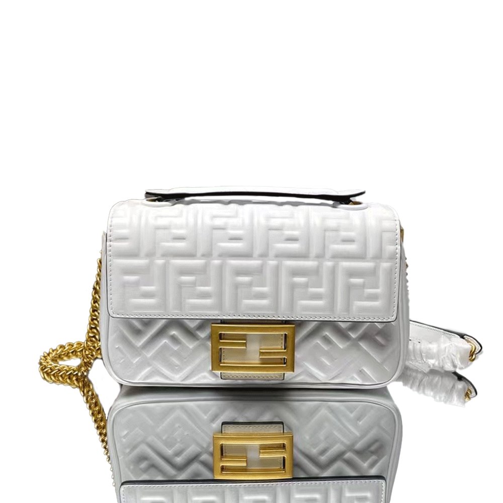 Fendi Mid-length Baguette ChainFF Theme Pattern Bag