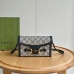 Gucci Horsebit 1955 Canva&Leather Shoulder Bag - Image 5