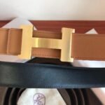 Hermes Mini Constance Guillochee Belt Buckle & Reversible Brown For Women, Women Belt 380MM - Image 5