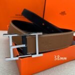 Hermes H Belt Buckle & Reversible Brown For Women, Women Belt 380MM - Image 7