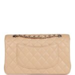 Chanel Classic Flag Bag Medium Classic Double Flap Bag Beige Caviar Silver Hardware - Image 4