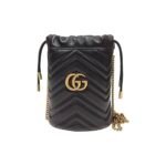 Gucci Marmont Drawstring Leather Bucket Bag