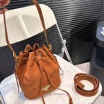 Prada Suede Bucket Bag - Image 3