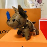 Old Flower French Bulldog Keychain Pendant - Image 3