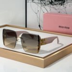 MIU MIU Mirror leg Logo Decoration Sunglasses Top quality - Image 4