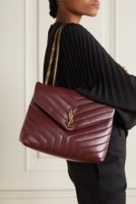 SAINT LAURENT Loulou medium quilted leather shoulder bag burgundy - Image 4