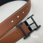Hermes H Belt Buckle & Reversible Brown For Women, Women Belt 380MM - Image 4