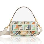 FENDI Baguette Multicolor canvas bag with FF embroidery