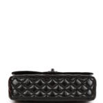 Chanel Shiny Crumpled Calfskin Quilted Medium Double Flap So Black - Image 6