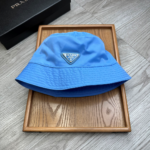 Prada Flat Top Classic Triangle Labeled Iron Fisherman's Hat Sunhat - Image 4