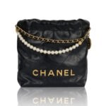 CHANEL Mini 23S Shiny Calfskin with Pearl Handbag AS3980 - Image 4