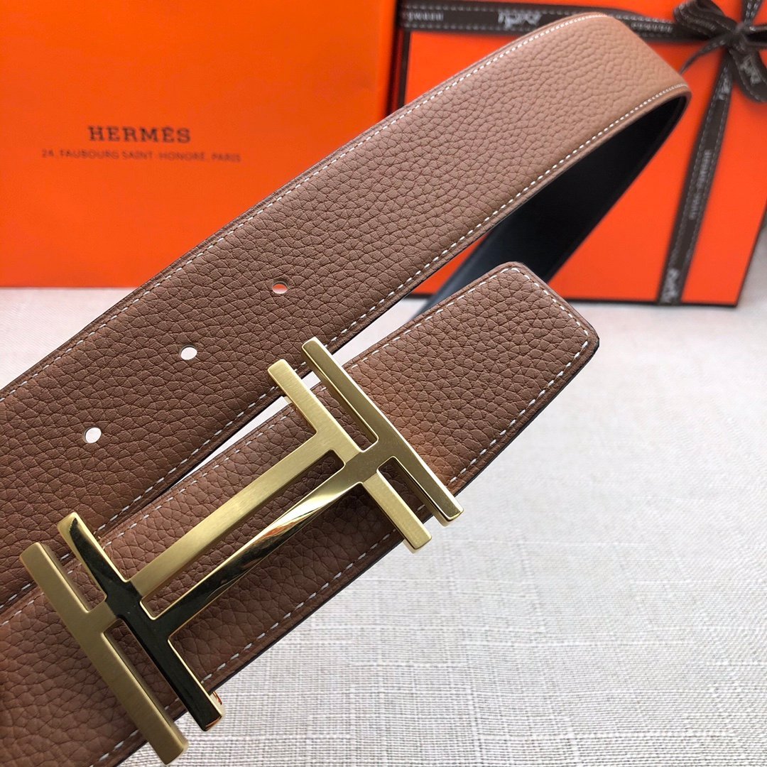 Hermes H Belt Buckle & Reversible Brown For Women, Women Belt 380MM