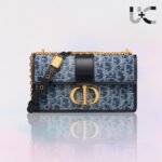 DIOR Oblique 30 Montaigne Flap Denim Bag - Image 3