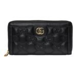 Gucci Unisex GG Marmont Zip Around Wallet Matelassé Leather