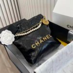 CHANEL Mini 23S Shiny Calfskin with Pearl Handbag AS3980 - Image 8
