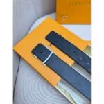 Lv Plaid Calfskin Pure Steel Men's Belt - Image 4