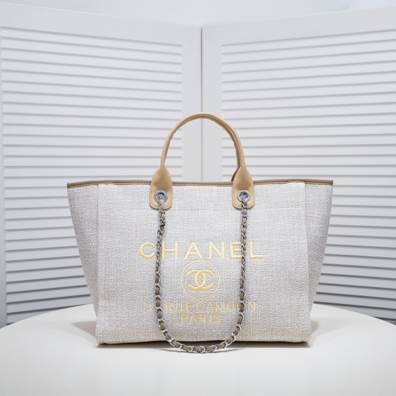 Chanel Canvas Beach Handbag Crossbody Bag