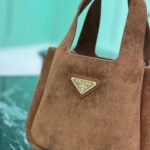 Prada mini suede tote bag 10A quality 1BA349 - Image 8