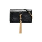 Saint Laurent YSL Kate Tassel Crocodile Leather Bag