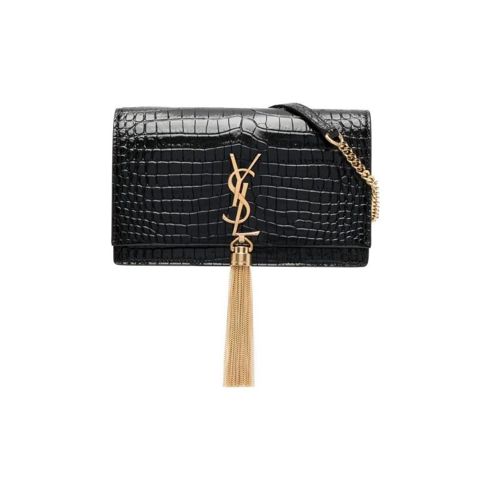 Saint Laurent YSL Kate Tassel Crocodile Leather Bag