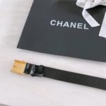 Chanel Belt With Ribbon Buckle Black Women Belt 30MM - Image 3