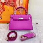 Hermès Kelly22 Silver Buckle Epsom Tote - Image 6