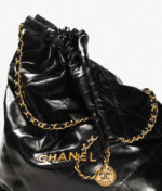 CHANEL 22 HANDBAG Shiny Calfskin & Gold-Tone Black - Image 4