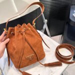 Prada Suede Bucket Bag - Image 4