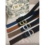 Dior cowhide and bottom leather, palladium plated pure steel buckle 35MM - Image 2