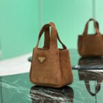 Prada mini suede tote bag 10A quality 1BA349 - Image 4