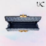 DIOR Oblique 30 Montaigne Flap Denim Bag - Image 4