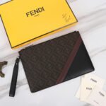 FENDI Printed Canvas Clutch - Image 3