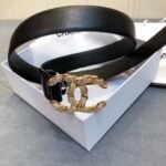 Chanel Belt With Double C Buckle Black Women Belt 30MM - Image 4