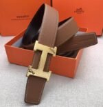 Hermes H Belt Buckle & Reversible Brown For Women, Women Belt 380MM - Image 3