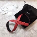 Chanel Belt Quilted With Double C Buckle Red With Red Hardware Women Belt 30MM