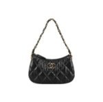 Chanel 23K Double C Hobo Chain Shoulder Bag Handbag