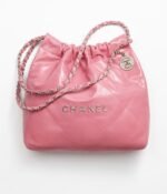 CHANEL 22 SMALL HANDBAG Calfskin & Silver Metal Pink - Image 2